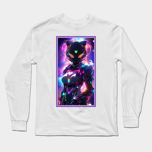 Anime Sci-Fi Cat Girl | Quality Anime Girl Artwork | Manga Girl Anime Art Long Sleeve T-Shirt by AlNoah